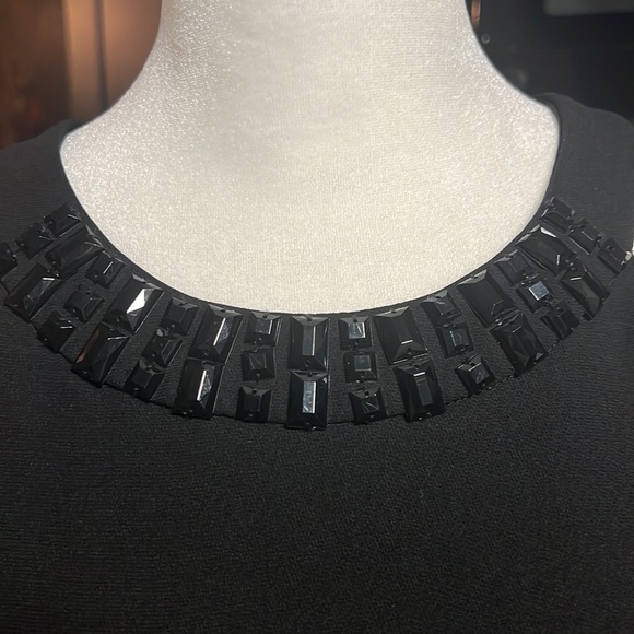 EVAN PICONE SLEEVELESS BLACK EVENING DRESS W/ EMBELLISHMENTS SIZE 14 PETITE NWT - Picture 2 of 7